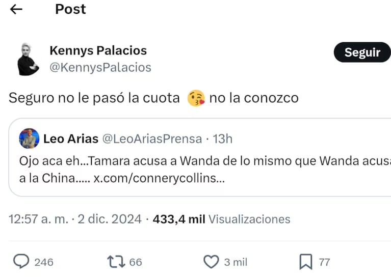 Kennys apuntó contra Tamara y L-Gante.