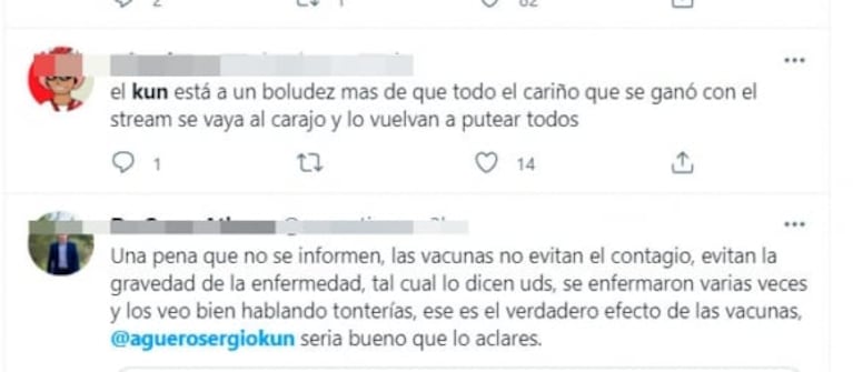 Kun Agüero generó polémica con sus declaraciones sobre la vacuna contra el covid: "No sirven"