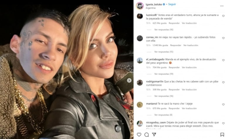 L-Gante compartió inéditas fotos con Wanda Nara durante su estadía en Buenos Aires: la reacción de ella