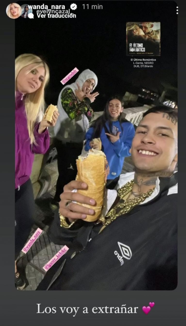 L-Gante contó cómo fue una de sus citas con Wanda Nara: "Fuimos a un carrito en la Costanera, ella comió chori"