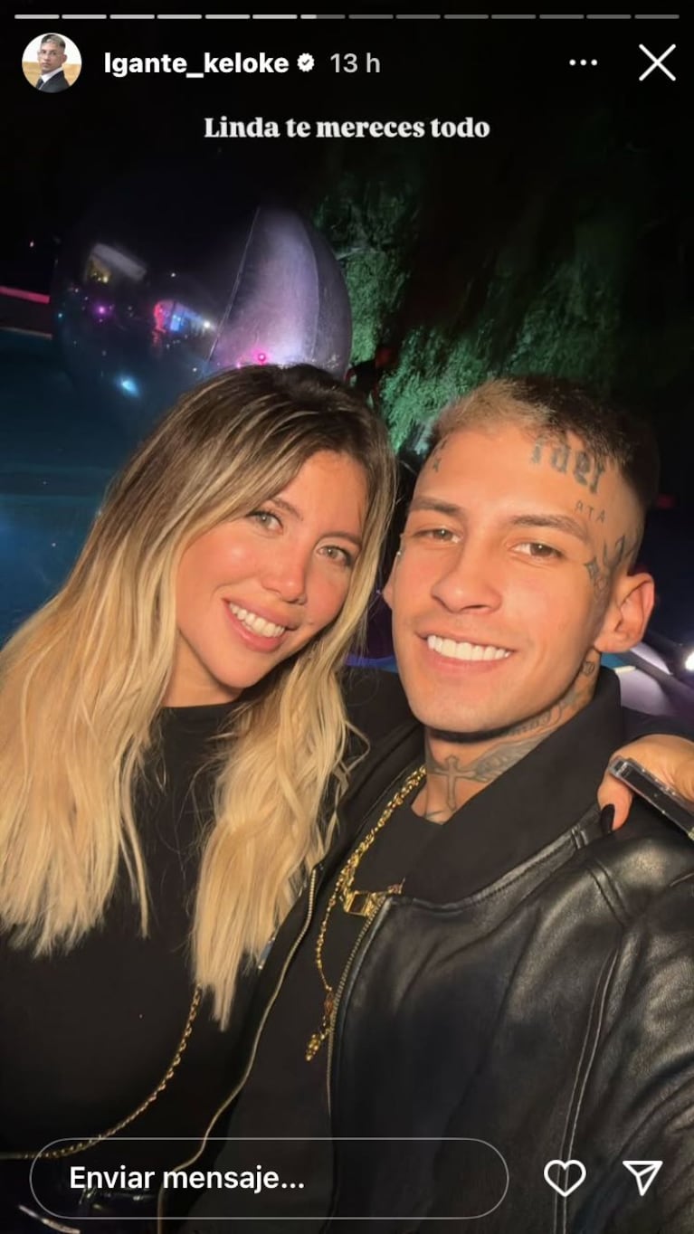 L-Gante en el cumpleaños de Wanda Nara (Foto: redes sociales)