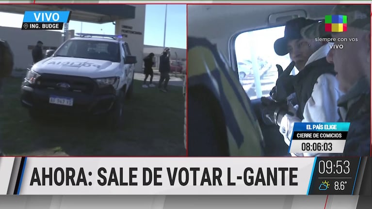 L-Gante fue a votar. Foto: Captura de TV