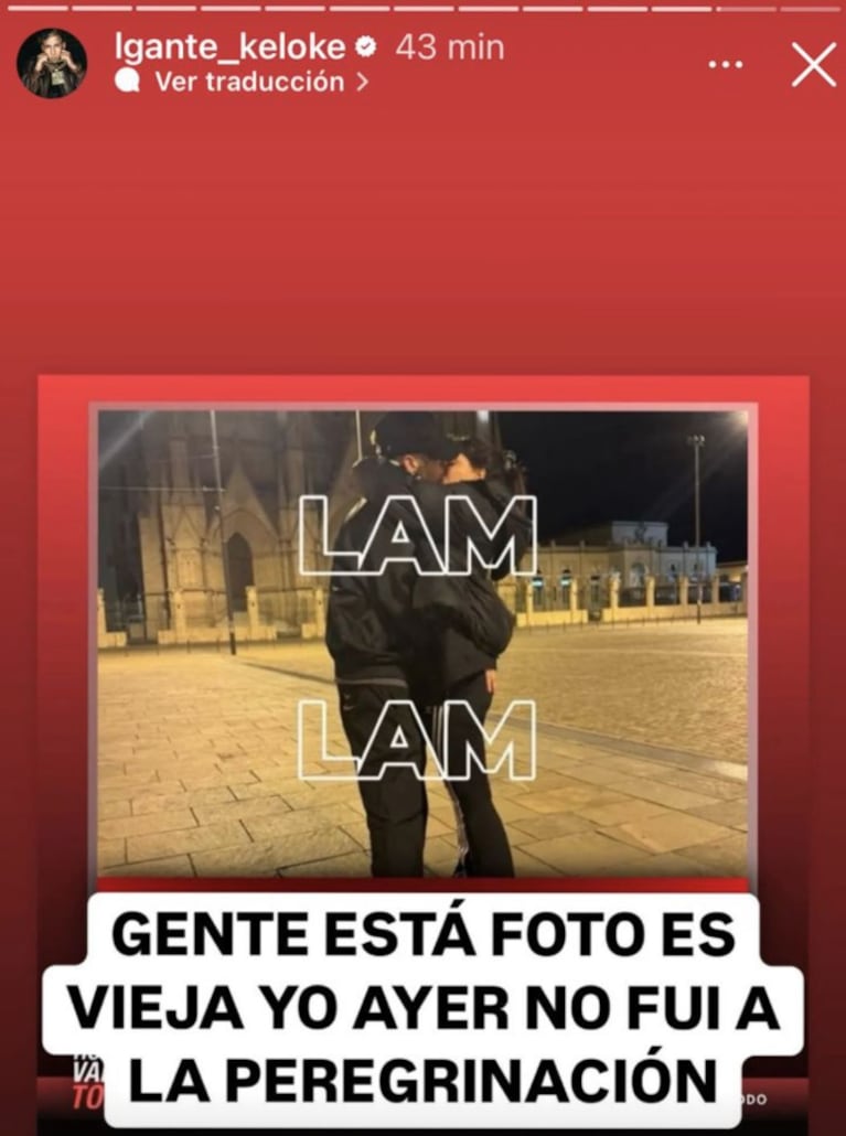 L-Gante habló de su foto a los besos con Wanda.