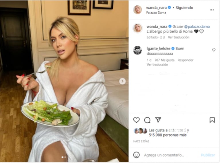 L-Gante le dedicó un picante mensaje a Wanda Nara en una postal muy sensual