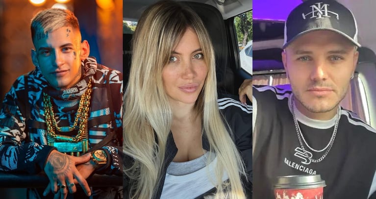 L-Gante, Wanda Nara y Mauro Icardi.