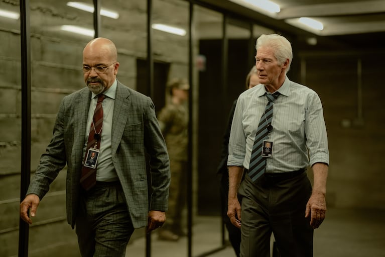 L-R Jeffrey Wright as Henry and Richard Gere as Bosko in The Agency, episode 2, season 1, streaming on Paramount+, 2024. Photo Credit: Luke Varley/Paramount+