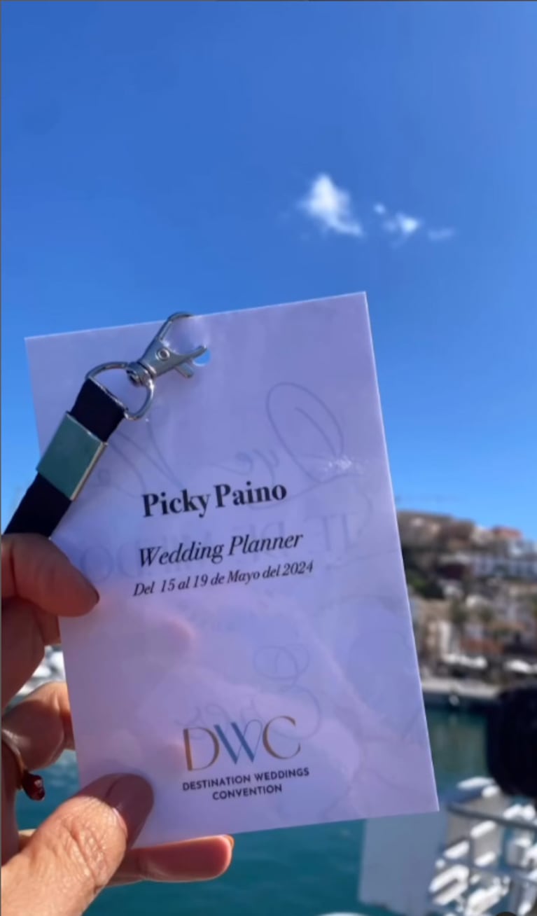 La acreditación de Picky Paino en la "Destination Wedding Convention 2024 Ibiza/Formentera".