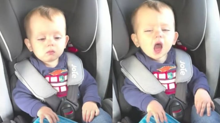 La adorable reacción de un niño somnoliento al ser molestado por sus padres