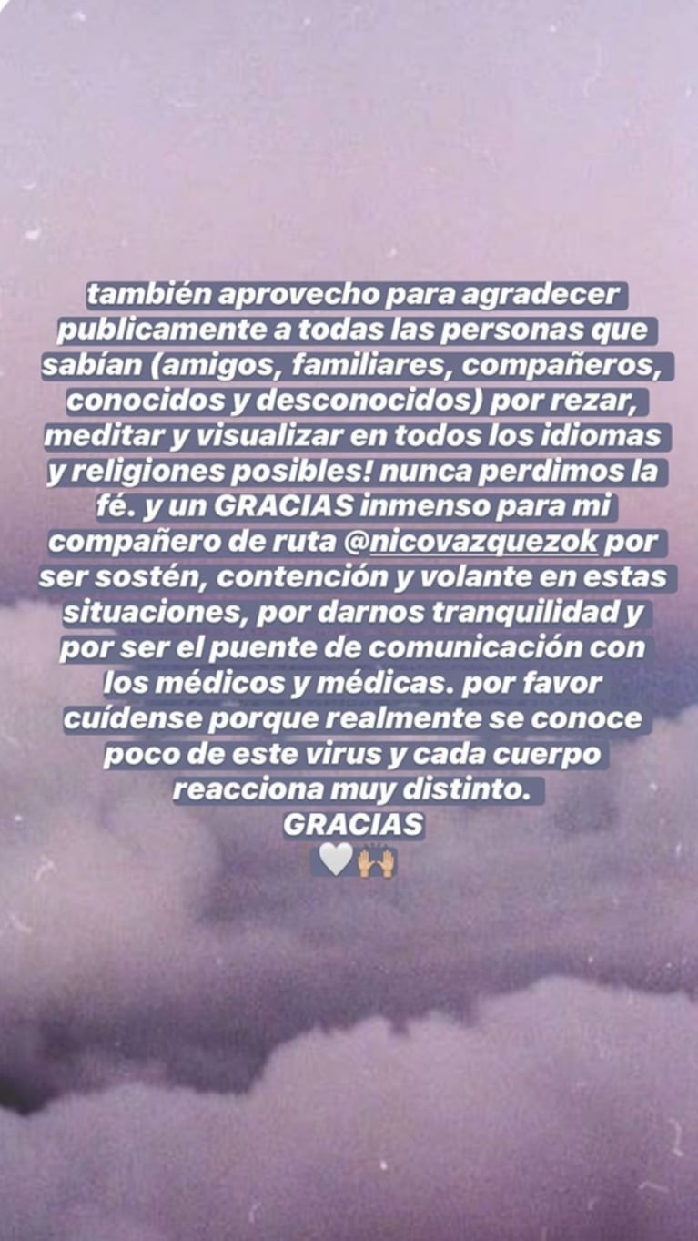 La angustia de Gimena Accardi por la salud de su padre con coronavirus: "Pelea entre la vida y la muerte"