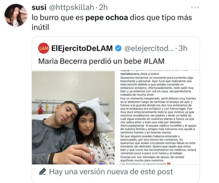 La bronca de los fanáticos de María con Pepe.