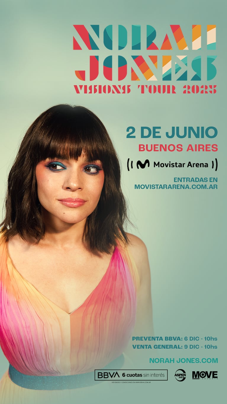 La cantante, compositora, pianista y ganadora de nueve Premios Grammy, Norah Jones, regresa a Buenos Aires luego de 6 años de su última visita al país.