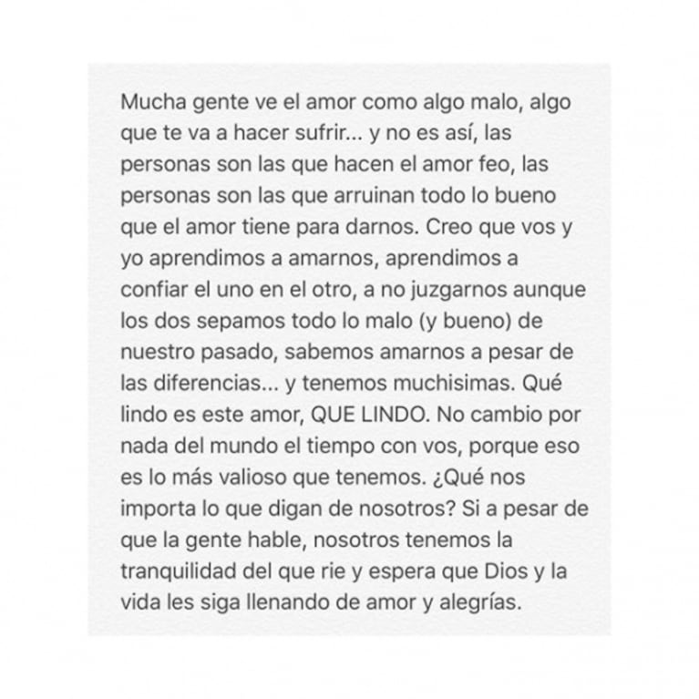 La carta de amor de Ivana Icardi a Luifa Galesio por su primer año de novios: "Sabemos que no podemos estar sin darnos amor"