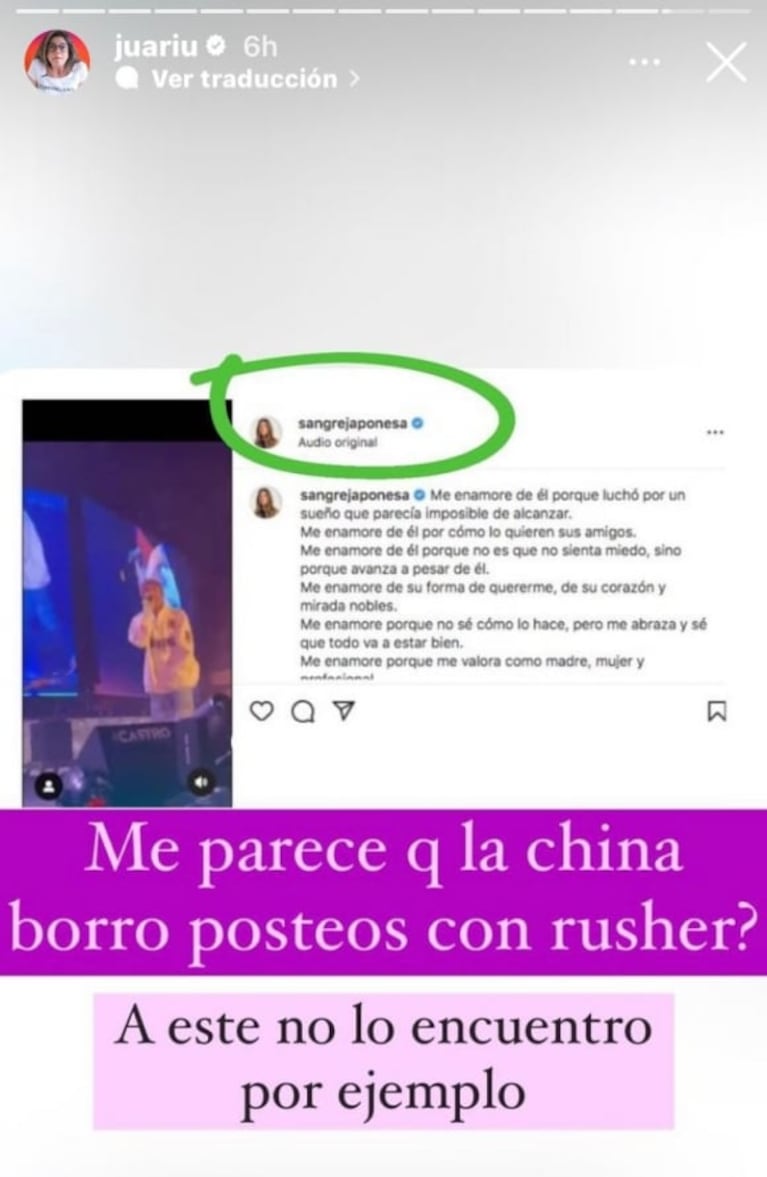 La China Suárez, cada vez más alejada de Rusherking: los posteos que habría borrado de sus redes