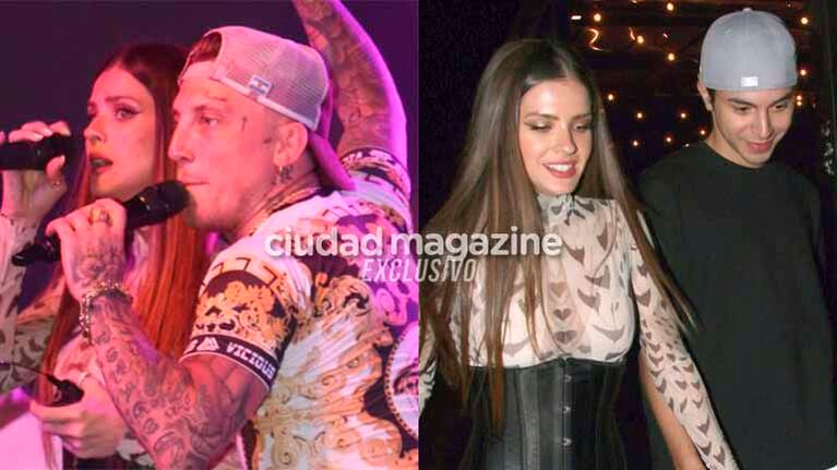 La China Suárez cantó con el Polaco y se reencontró con Rusherking (Fotos: Móvil Press)