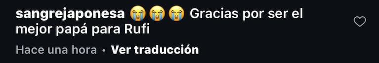 La China Suárez comentó el posteo de Nicolás Cabré a Rufina por su cumpleaños.