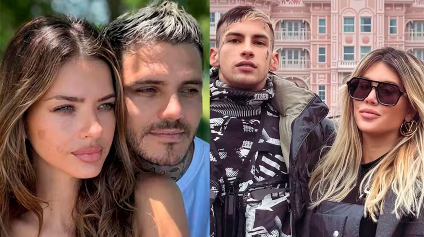 La China Suárez y Mauro Icardi, Wanda Nara y L-Gante.