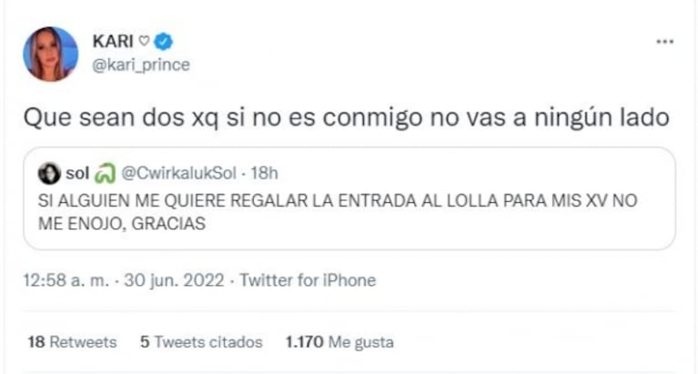 La contundente advertencia de Karina La Princesita a su hija en las redes: "Si no es conmigo no vas a ningún lado"