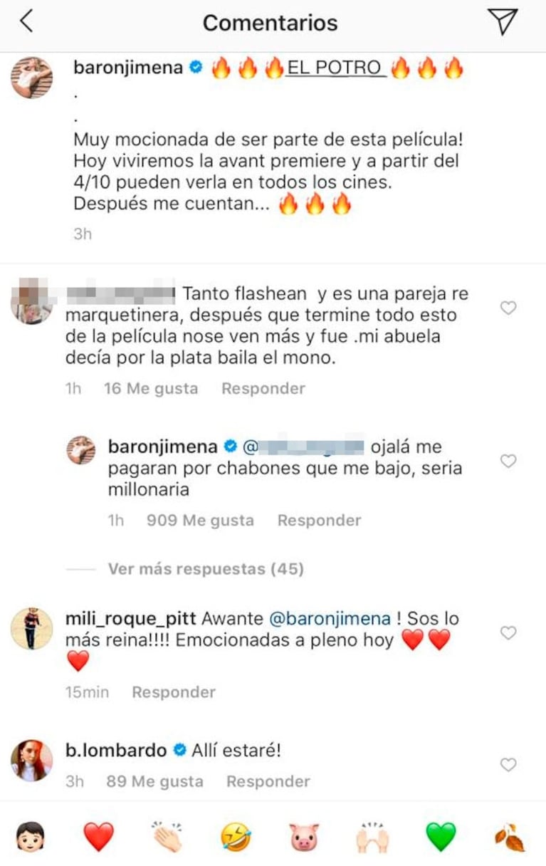 La contundente respuesta de Jimena Barón a la picante crítica de una seguidora: "Ojalá me pagaran por..."