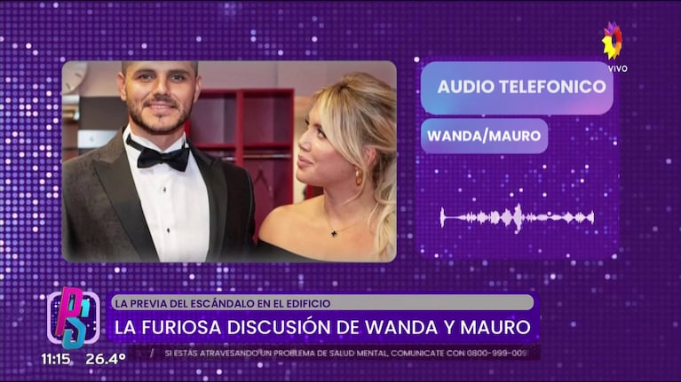 La conversación de Wanda Nara y Mauro Icardi antes del escándalo del viernes en el Chateau Libertador (Foto: captura de eltrece).