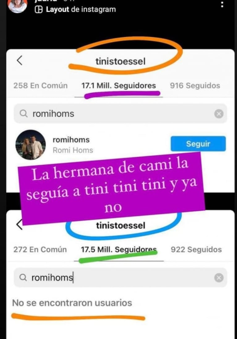 La decisión de la familia de Camila Homs con Tini Stoessel ante la versión de romance con Rodrigo de Paul