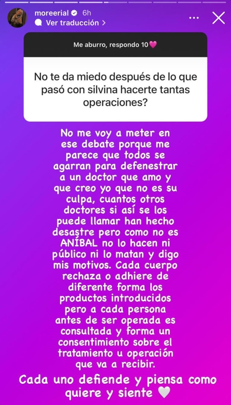 La defensa de Morena Rial a Aníbal Lotocki.