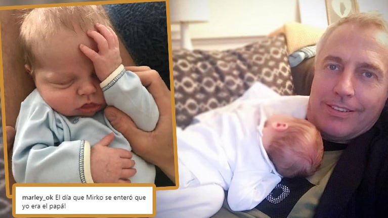 La desopilante foto-humorada de Marley sobre el día que su hijo se enteró que él es su papá