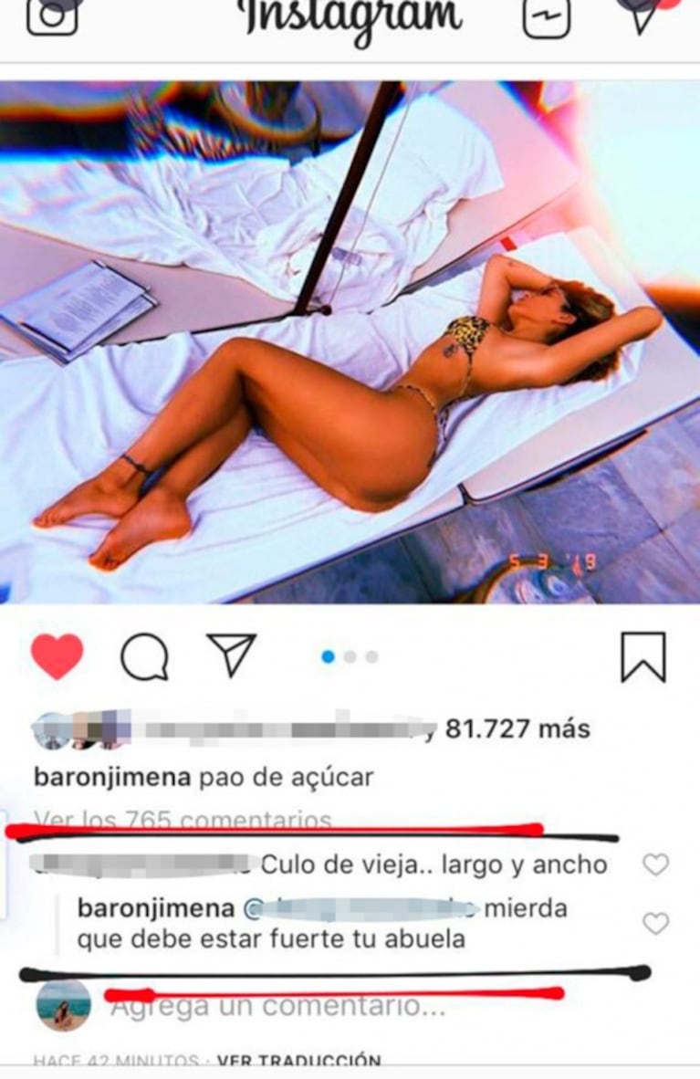 La desopilante reacción de Jimena Barón cuando criticaron su cola en una  foto sexy | Ciudad Magazine