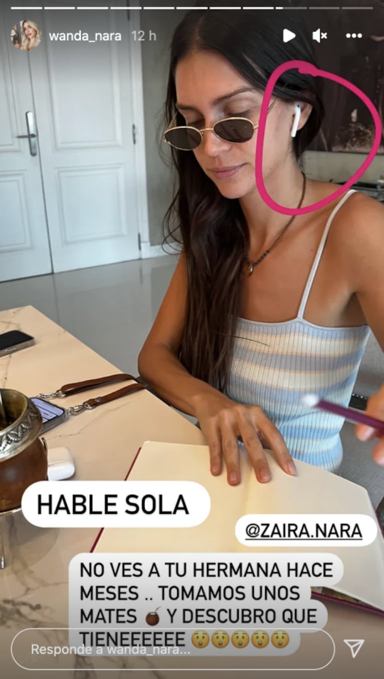 La divertida queja de Wanda Nara al ver a Zaira con auriculares durante su tarde juntas: "Hablé sola"