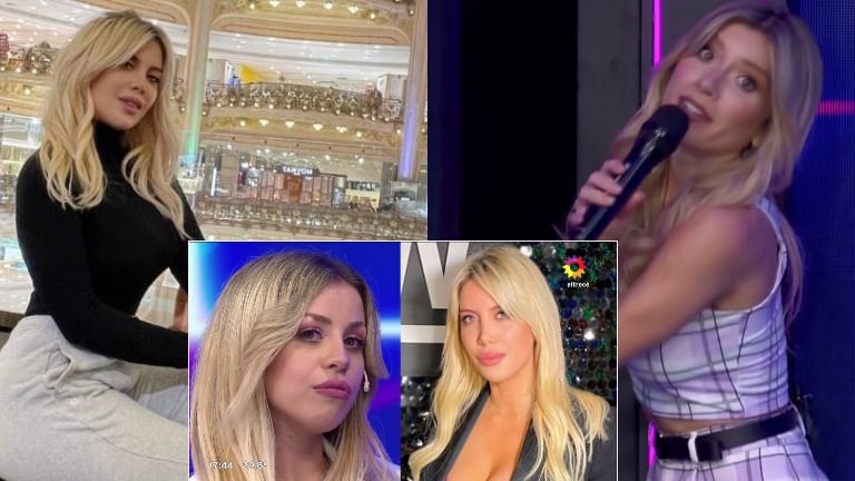 La divertida reacción de Wanda Nara al ver a su doble en los Parecidos de Bienvenidos a bordo (Fotos: Capturas e Instagram)