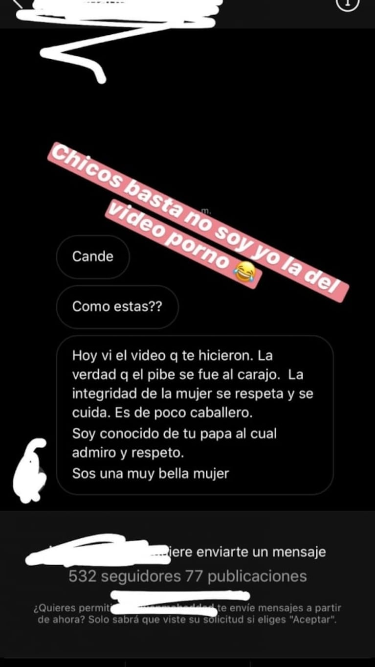 La divertida respuesta de Cande Tinelli sobre un falso video prohibido que  se viralizó: 