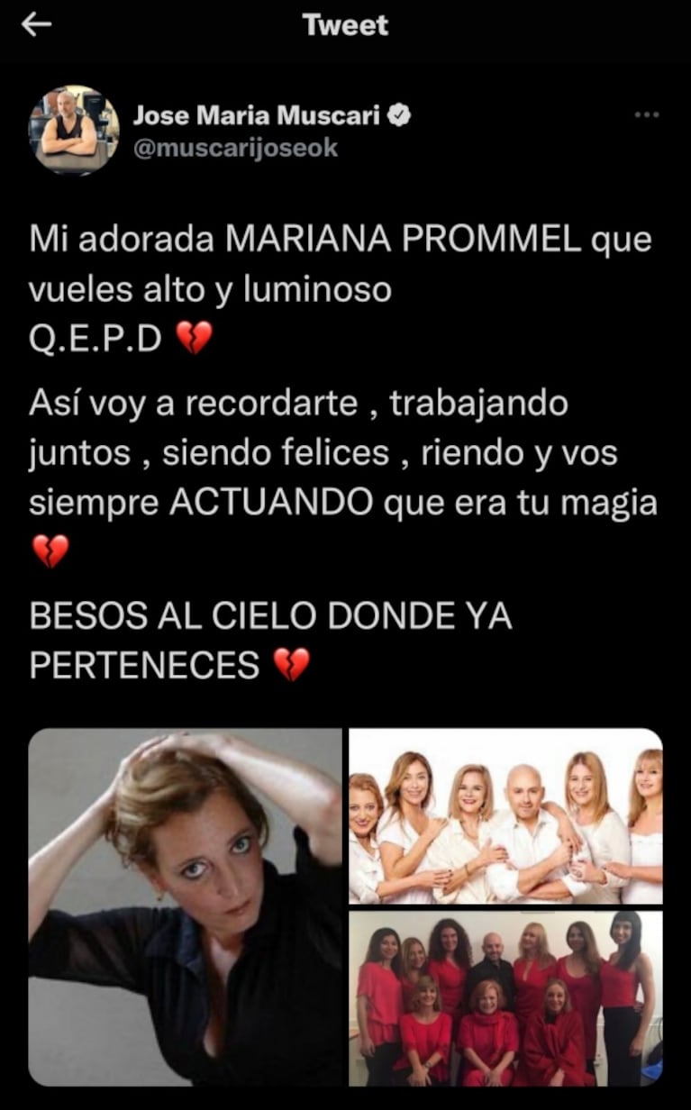 La dolorosa despedida de los famosos a Mariana Prommel tras su fallecimiento