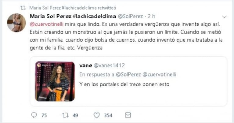 La dura respuesta de Sol Pérez a Marcelo Tinelli tras la polémica con Lourdes Sánchez