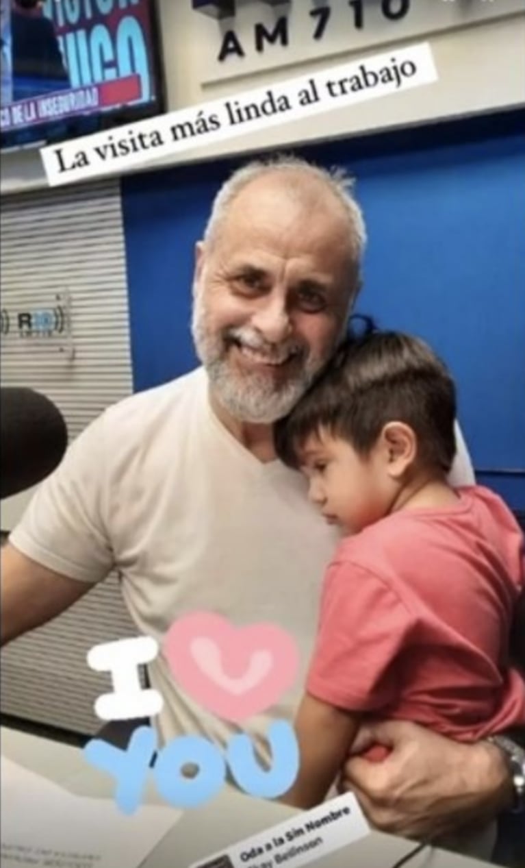 La emoción de Jorge Rial por la visita de su nieto Francesco Benicio a la radio: "Te amo"