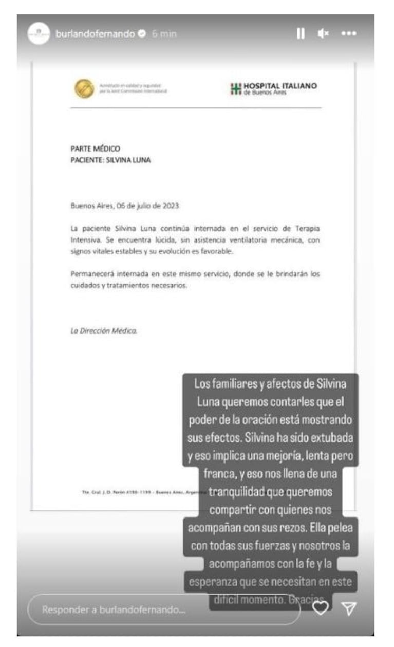 La emoción de la familia de Silvina Luna por las muestras de cariño que recibe: "El poder de la oración está mostrando sus efectos"