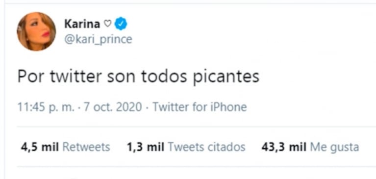 ¡La encaró! Picantísimo cruce de Karina con Lourdes Sánchez en Twitter durante el Cantando: "Estoy enfrente, ¿algo para decir?"