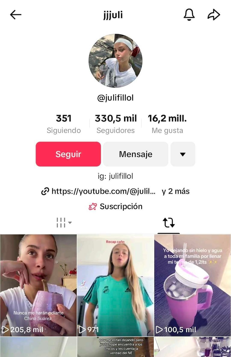 La exnuera de Wanda Nara compartió en su TikTok un video donde defendían a la China Suárez. (Foto: captura TikTok/julifillol)