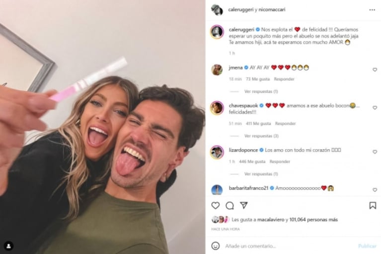 La felicidad de Cande Ruggeri tras conocerse que espera a su primer bebé con Nicolás Maccari: "Lo empezamos a buscar con mucho amor y llegó"