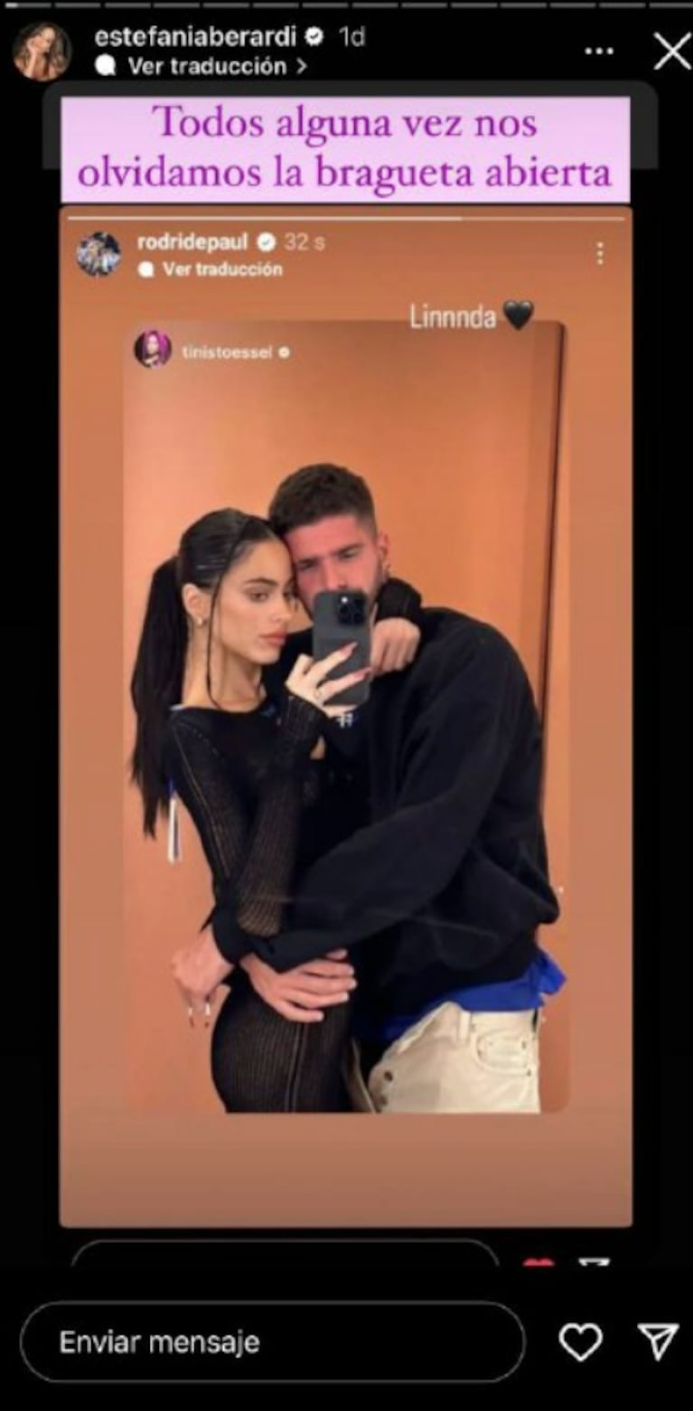 La foto de alto voltaje de Tini Stoessel con Rodrigo de Paul que sorprendió: "Él tiene la bragueta abierta"