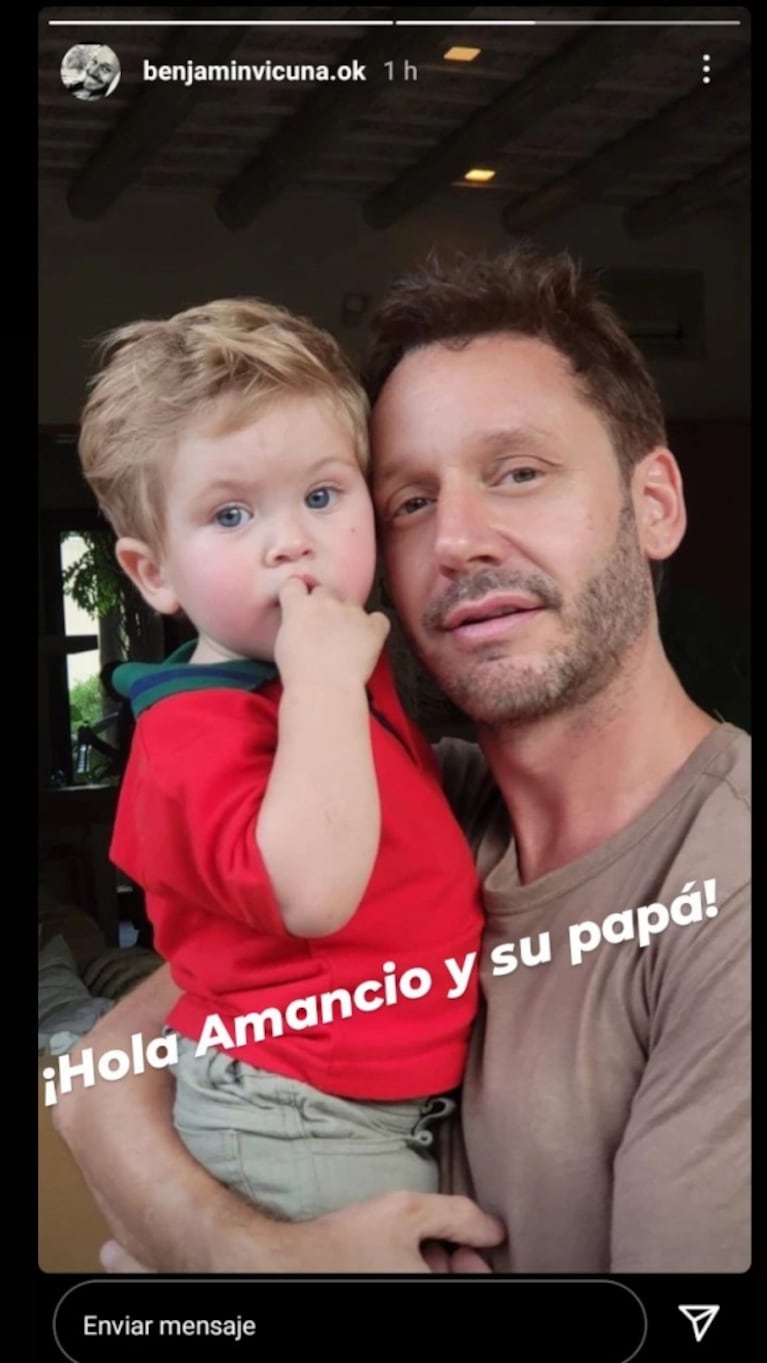 La foto de Benjamín Vicuña con su hijo Amancio ¿y la China Suárez de fondo?