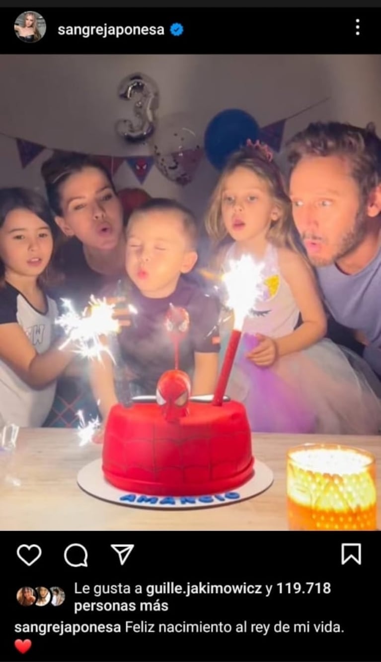 La foto de la China Suárez, Pampita y Benjamín Vicuña en el cumpleaños de Amancio