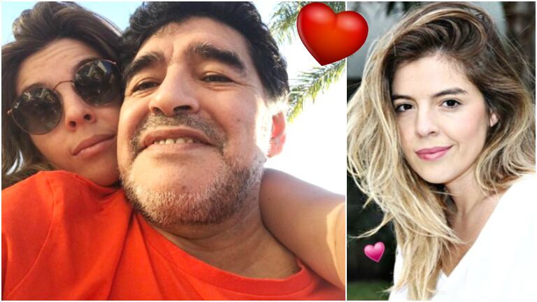 La foto de la reconciliación entre Dalma y Diego Maradona (Fotos: Twitter y Web)