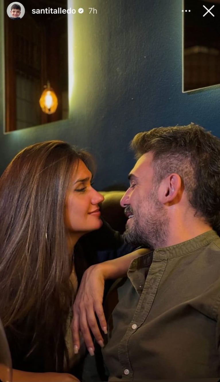 La foto de Momi Giardina con su novio, que expuso Santi Talledo en sus redes sociales. Fuente: La Nación.