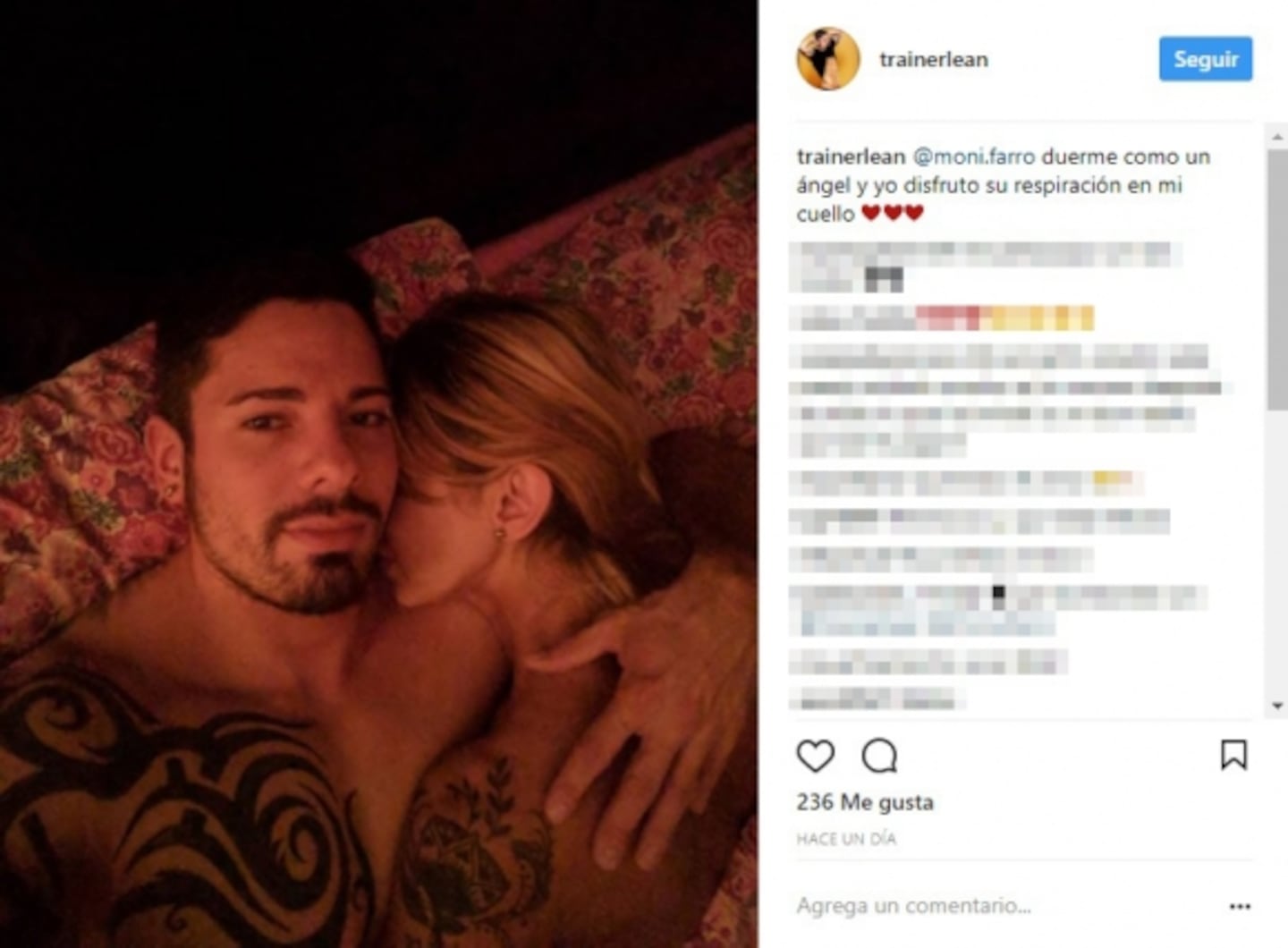 La foto hot de Mónica Farro durmiendo con su novio | Ciudad Magazine