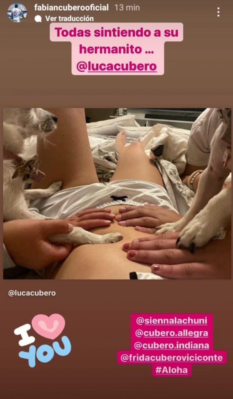 La foto más dulce de Mica Viciconte embarazada, junto a las hijas de Cubero y Nicole Neumann tocándole la panza: "Sintiendo a su hermanito"