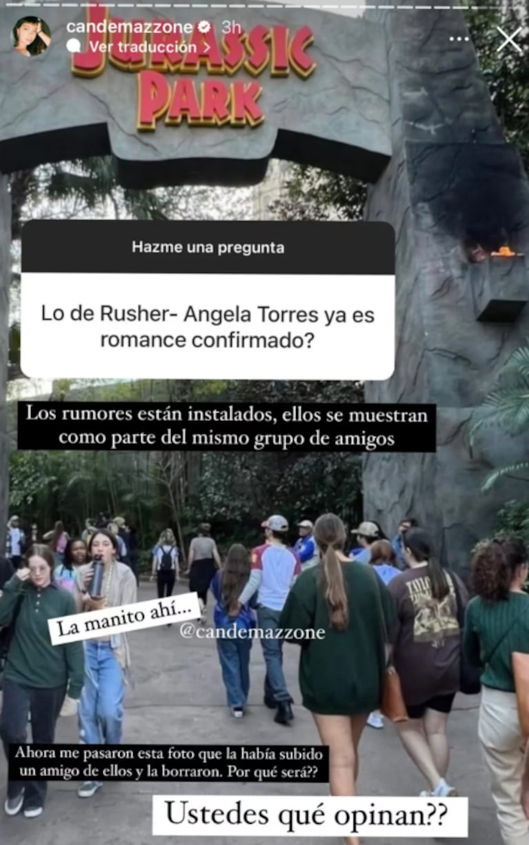 La foto que desató rumores de romance entre Ángela Torres y Rusherking.