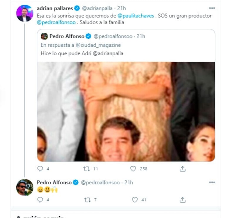 La foto respuesta de Pedro Alfonso a Pallares luego de que criticara que Paula no sonrió en la tapa de Gente: "Adri, hice lo que pude" 