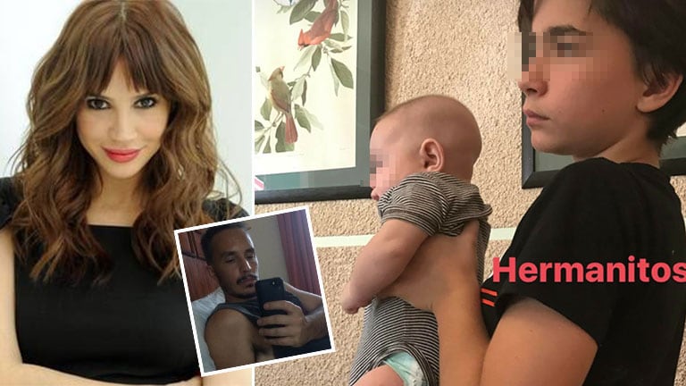 La foto súper tierna del hijo mayor de Celeste Cid con su hermanito de tres meses a upa (Foto: Instagram)