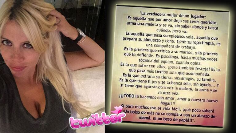 La fuerte carta de Wanda Nara contra quienes la critican. (Foto: Twitter)