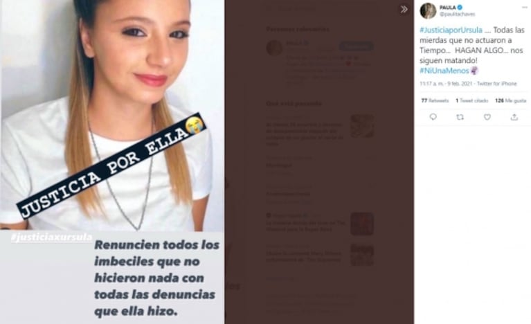 La furia de Paula Chaves por el femicidio de Úrsula, apuñalada por su exnovio policía: "¡Hijos de la mierda!"