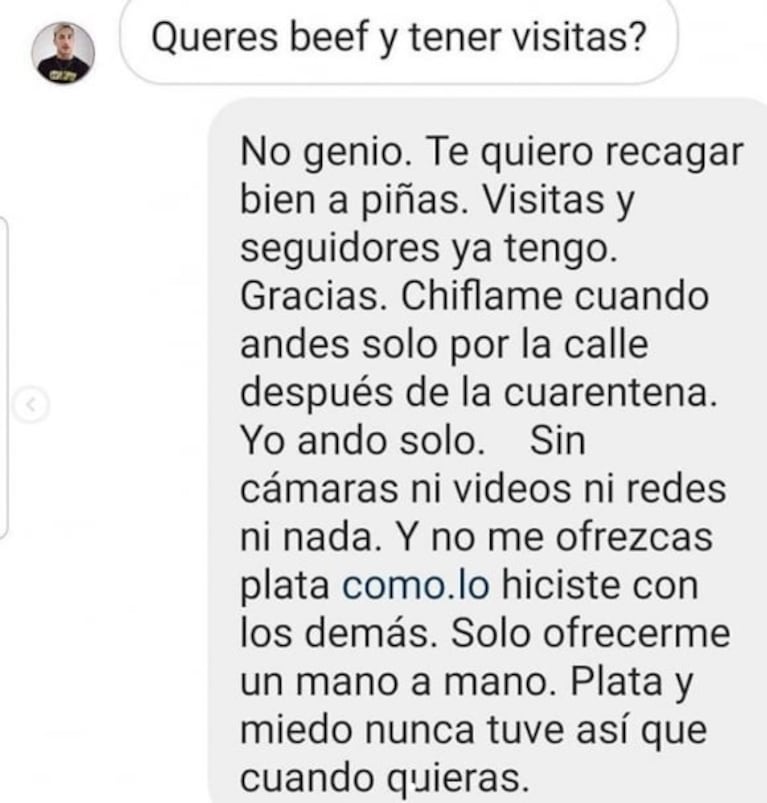 La furiosa pelea de El Dipy con el youtuber Yao Cabrera que fue TT: "Te quiero agarrar bien a piñas"